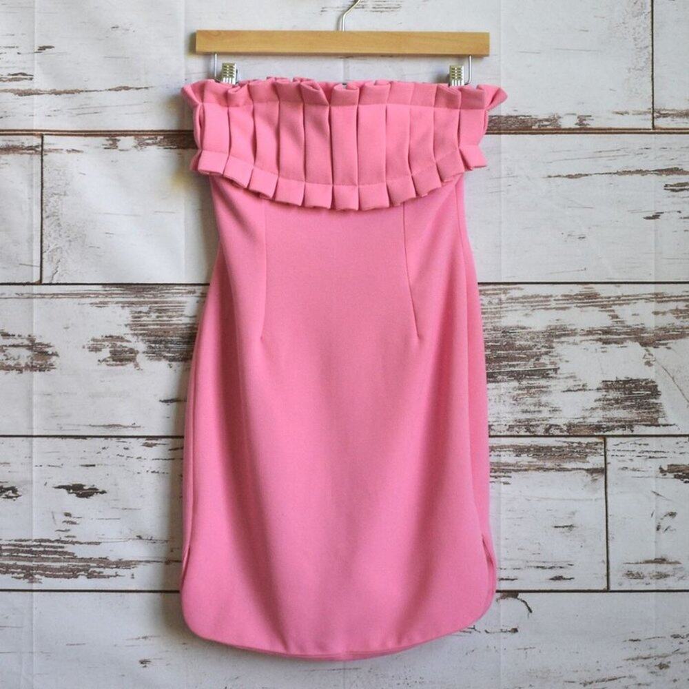 NASTY GAL Women's Pink Strapless Mini Dress Size XS